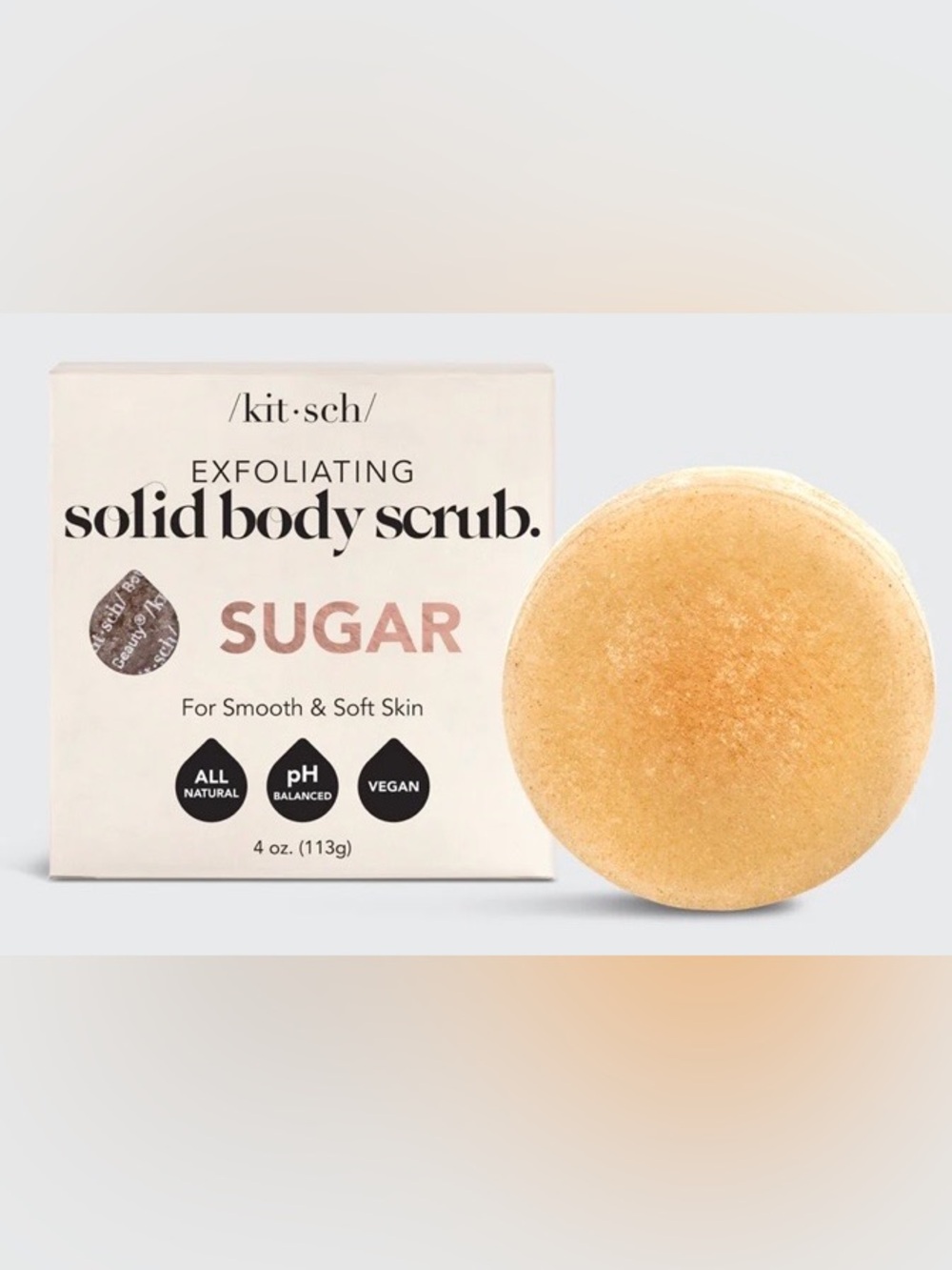 Kitsch Sugar Exfoliating Solid Body Scrub - Warm Beige